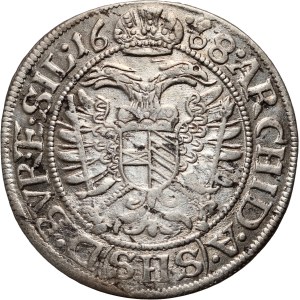 Silesia, Leopold I, 3 krajcary 1668 SHS, Wroclaw, Poland