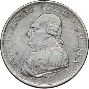 Germany, Saxony, Frederick August I, Mining Thaler 1823 IGS, Dresden