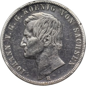Germany, Saxony, Johann I, Mining Thaler 1870 B, Dresden