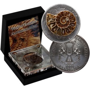 Burkina Faso, 1000 francs 2016, Evolution, Ammonites, once d'argent