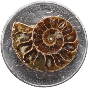 Burkina Faso, 1000 francs 2016, Evolution, Ammonites, once d'argent