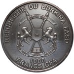 Burkina Faso, 1000 francs 2016, Evolution, Ammonites, once d'argent