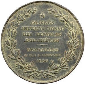 Belgium, Leopold I, 1856 medal, International Congress of Customs Reform in Brussels