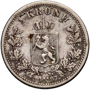 Norway, Oscar II, 1 kroner 1897