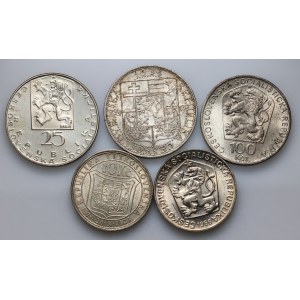 Czechoslovakia, set of coins from 1928-1974, (5 pieces)