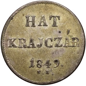 Hungary, 6 kreuzer 1849 NB, Nagybanya