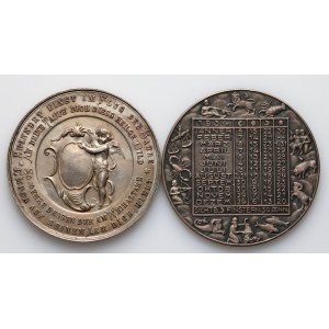 Germany, Austria, medal set, silver, (2 pieces)