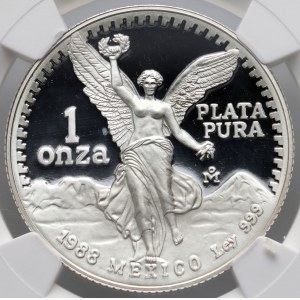 Mexico, 1 onza 1988, Libertad, 1 oz silver, proof