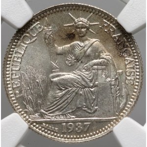 French Indochina, 10 Cents 1937, Paris