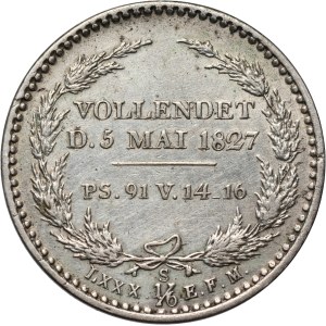 Germany, Saxony, Frederick Augustus I, 1/6 Thaler 1827 S, Dresden, posthumous