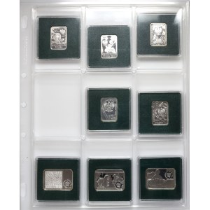 Third Republic, set of silver collector coins of 10 and 20 gold, (8 pieces)