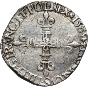 Henry Vale, 1/4 ecu 1585 H, La Rochelle