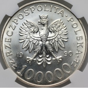Third Republic, 100000 zloty 1990, Solidarity, Type A