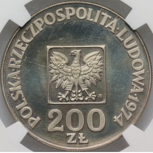 PRL, 200 złotych 1974, XXX Lat PRL, stempel lustrzany, PROOF