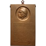 Second Republic, 1931 plaque, Jozef Pilsudski, Warsaw, State Mint