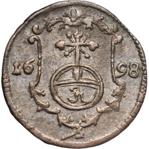 August II Mocny, halerz 1698 ILH, Drezno
