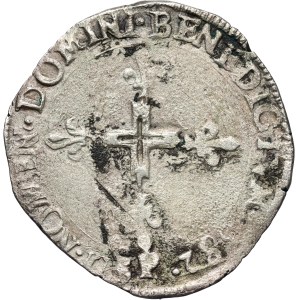 Henry of Valois, double sol of Paris 1582 P, Dijon