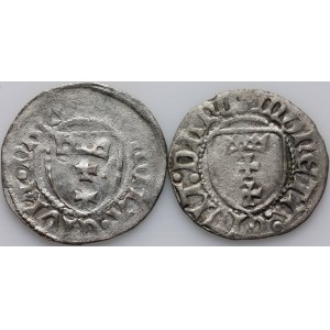 Casimir IV Jagiellonian 1447-1492, set of shekels, Gdansk, (2 pieces)