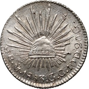Mexico, 1/2 real 1853 Mo GC