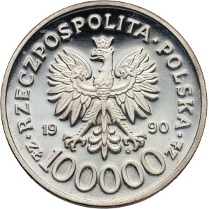 Dritte Republik, 100000 Zloty 1990, Solidarität, dick