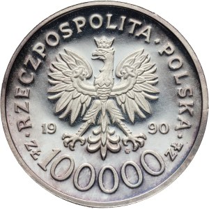 Dritte Republik, 100000 Zloty 1990, Solidarität, dick