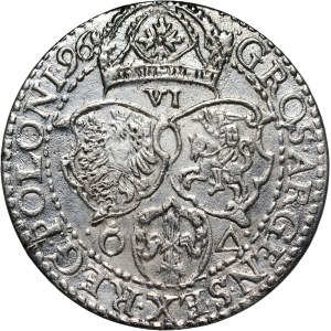 Sigismund III Vasa, sixpence 1596, Malbork
