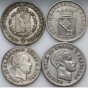 Germany, set of silver coins from 1840-1859, (4 pieces)
