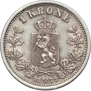 Norway, Oscar II, Krone 1877