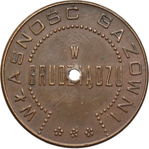 Grudziądz, II RP, żeton gazowy, jedyny w języku polskim, Mennica Warszawska