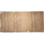 Poland, Galicia, sheet of cards for coffee consumption control 12.VI - 6.VIII.1917, supply card, food card