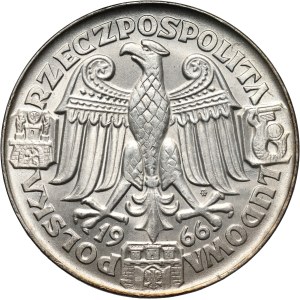 People's Republic of Poland, 100 gold 1966, Mieszko and Dabrowka, PRÓBA, silver