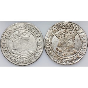 Sigismund I the Old, set of pennies from 1529-1530, Torun, (2 pieces)
