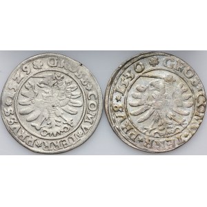Sigismund I the Old, set of pennies from 1529-1530, Torun, (2 pieces)