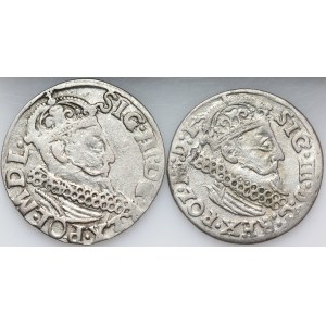 Sigismund III Vasa, set of trojaks dated 1621-1624, Cracow, (2 pieces)