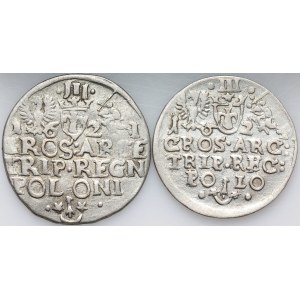 Sigismund III Vasa, set of trojaks dated 1621-1624, Cracow, (2 pieces)
