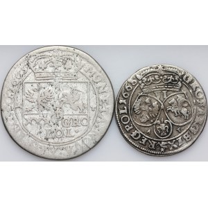 John II Casimir, set of coins dated 1663-1665, (2 pieces)