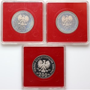 People's Republic of Poland, set of proof coins from 1981-1985, (3 pieces)