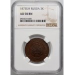 Russie, Alexandre II, 3 kopecks 1873 EM, Ekaterinburg