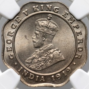 Britská Indie, George V, 4 anny 1919, Kalkata
