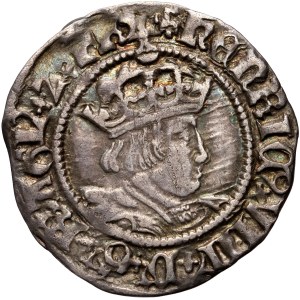 Grande-Bretagne, Angleterre, Henri VIII 1526-1544, 1/2 groat sans date, Canterbury