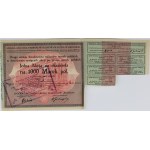 Poland, Stock for 1000 Polish marks, Joint Stock Company of the Wagon Factory "Wagon" in Ostrow, 1919