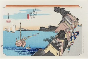 Utagawa Hiroshige (1797 - 1858), Kanagawa - view of the waterfront, Yuyudo edition, Tokyo/Japan, Showa period (after 1960).