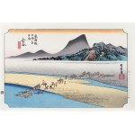 Utagawa Hiroshige (1797 - 1858), Kanaya - odległy widok rzeki Oi, wyd. Yuyudo, Tokio/Japonia, okres Showa (po 1960 r.)