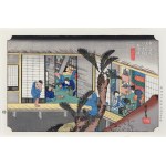 Utagawa Hiroshige (1797 - 1858), Akasaka - zajazd z pokojówkami, wyd. Yuyudo, Tokio/Japonia, okres Showa (po 1960 r.)