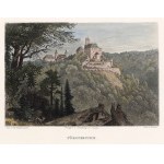 KSIĄŻ, WAŁBRZYCH. View of the castle; ryt. K.U. Huber, drawing by T. Blätterbauer, published by C. Flemming, Glogow 18....
