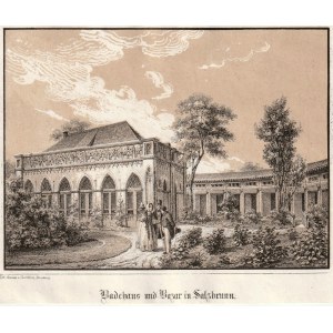 SZCZAWNO-ZDRÓJ. Bäder; lith. Anstalt v. Carl Klein, Jelenia Góra, um 1850; lith. tonov., st. bdb....