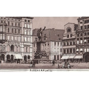 WROCŁAW. Blücher Square (now Salt Square); anonymous, ca. 1860; letter toned, st. bdb; sheet dimensions....