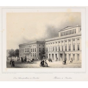 WROCŁAW. Theater; lettered by W. Loeillot, printed by. H. Delius, published by F. Karsch, ca. 1850; letter tonov., st. bdb....