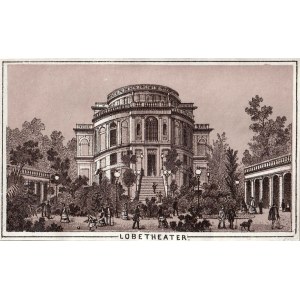 WROCŁAW. Lobe's Theater; anonym, um 1860; Brief getönt, Schnitt bdb; Blattgröße 100x61 mm; LOBE....