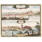 GRUDZIĄDZ, KRUSZWICA. Panoramas of cities from the time of the Swedish Deluge on a common sheet: in the top...
